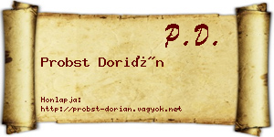Probst Dorián névjegykártya